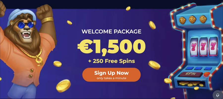 Nine Casino üdvözlő csomag, képernyőkép a hivatalos oldalról